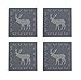 Produktbild KitchenCraft WE LOVE Weihnachten Schiefer-Platzsets – Geätzt Rentier Design, Grau, 4 Stück, Schiefer, grau, 10 x 1 x 10 cm