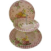 ORVAL CREATIONS-PLATEAU DOUCEUR-BANDEJA CON 2 PISOS, DISEÑO DE POLLITOS