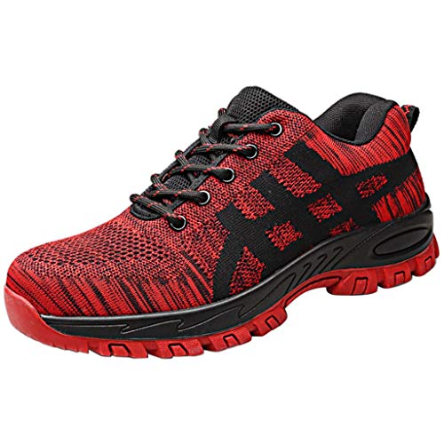 Preisvergleich Produktbild MONDHAUS Unisex Sicherheitsschuhe Herren Damen Arbeitsschuhe Schutzschuhe mit Stahlkappe Atmungsaktiv Stahlkappe Schutzschuhe Traillaufschuhe Laufschuhe Sportschuhe Sneakersneaker Herren schwarz