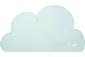 Kindsgut Set de Table Enfant en Silicone étanche et antidérapant en Forme de Nuage, aux Couleurs discrètes, Aquamarine