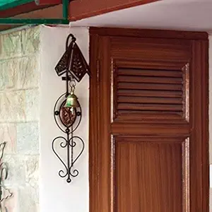 New Mughal Handicrafts Wooden Iron Doorbell Wall Hanging with Brass Bell Home Decor/Wall Hanging