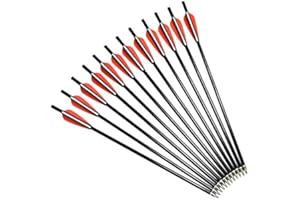 YLA Crossbow Bolts Arrows 14" Fiberglass Shafts Outdoor Hunting Targets Practice with Changeable Tips Flat Nock(12 pcs/pack)