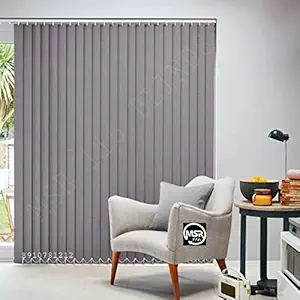 MSR 116 Vertical Blinds/Curtains and Shades for Home Furnishing(Balcony,Kitchen,Bedroom,Bathroom etc) Grey (59.5 inch(W) 47 inch(H))