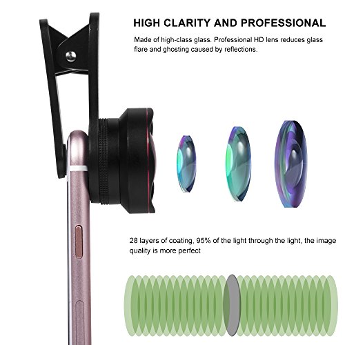 HD Handy Objektiv Set - Luxsure 2 in 1 Weitwinkelobjektiv + 15x Makro Objektiv fÃ¼r iphone x/8/7 plus/7/6s/6s plus, Objektiv fÃ¼r Samsung s8/s6/s7 Most Android Smartphone