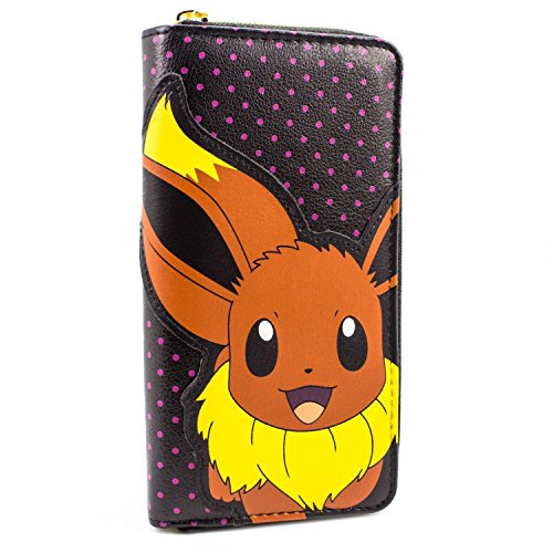 Preisvergleich Produktbild Pokemon Eevee Lila Polka-Punkt Schwarz Portemonnaie Geldbörse