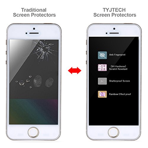 [2 Pack] iPhone 5/5S/5C/SE Screen Protector, TYJTECH 2.5D 9H Scratch Terminator Ultra-clear Premium Tempered Glass Screen Protector (4.0 inch) for iPhone 5S 5 5C SE