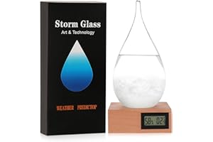 F FOXKEY Storm Glass Weather Forecaster, Drop-Shaped Weather Forecast Bottle Home Office Desktop Decoration Weather Station, Unique Fashion Creative Christmas Decoration Gifts