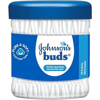 Johnson's Johnson Buds Gentle, 150 Swabs (White, 75 Count)