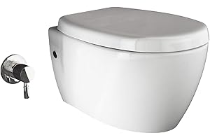 AQUA BAGNO WC design Taharet sans bord de lavage - WC en céramique - WC mural avec fonction bidet