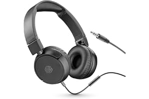 Music Sound | HEADBAND Basic Wire | Hopfällbara hörlurar med sladd och mikrofon - 3,5 mm uttag - svart, en storlek