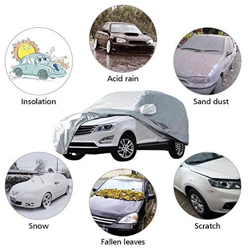 Audew Bâche Auto Housse de Protection Couverture Etanche Soleil Pluie UV Extérieure Pour SUV Voiture 5.3*1.93*1.5m XXL