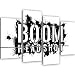 Produktbild BOOM Headshot Gamer Wandbilder auf Leinwand besser als Poster - 100x60 cm 4-Teilig: Weiss-schwarz s