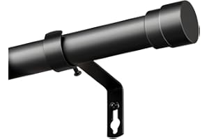 BellaHills Barra de Cortina Negra Extensible 76-190cm,25 mm de Diámetro Barra,Instalación con Taladro Incluida,Soltero,Diseño Industrial,Sala, Habitación,Resistente 20kg