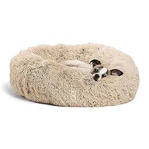 Callas RioAndMe Cozy Donut Cuddler Ultra Soft Washable Round Dog Bed, Beige