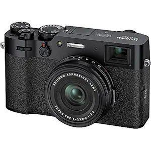 Fujifilm X100V 26.1 MP Mirrorless Camera with Fixed 23mmF2 Lens (APS-C X-Trans CMOS 4 Sensor, X-Processor 4, Hybrid Viewfinder, LCD Tilt Touchscreen, Face/Eye Detection AF, Film Simulations) - Black