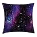 Produktbild Abakuhaus Raum Kissenbezug, Nebula Dunkel Galaxy Sterne Universum, 45 x 45 cm, mit versteckten Reißverschluss Waschbar Beidseitiger Digitaldruck Klare Farben, Magenta Blau
