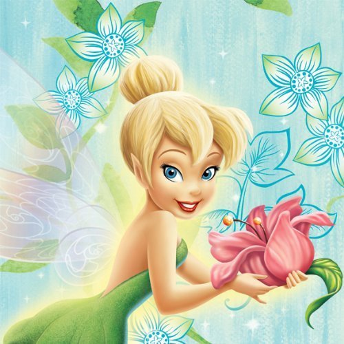 101-teiliges * Tinkerbell Flowers * PARTY SET für Kindergeburtstag mit 6-10 Kinder: Teller, Becher, Servietten, Partytüten, Einladungskarten, Tischdecke, Luftballons, Luftschlangen u.v.m. // Geburtstag Party Kinderparty Kinderfest Kinder Fete Fee Elfe Prinzessin Disney - 4
