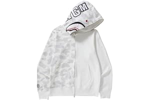 WINKEEY Jungen Shark Hoodies Tarnfarben Haifisch Kapuzenpullover Jacke Mit Reißverschluss Oversized Herbst Winter Oberteil