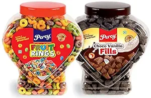 Percy Fruit Rings?and Choco Vanilla Fills [Children Froot Loopies, Multigrain Energy Cereal] Jar, 860 g