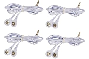 TOPHOMER 4PCS TENS Wire Cable, Electrode Lead Wires Cable for Tens Machines 3.5mm Plug to 3.5 mm Snap