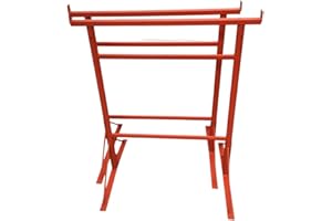 HILL TOP FABRICATIONS LTD 2 x Builders Trestles Size NO.3, Adjust from 1.0m - 1.8m (Trestle Band Stands) SWL 400kg Made in The UK - Powder Coated Orange for Hard-Wearing Finish. Ideal for Builders.