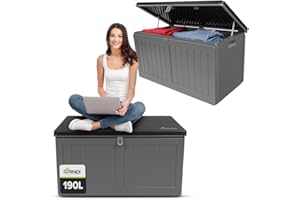 Grindi - Aufbewahrungsbox mit Deckel - Auflagenbox Morus - Gartenbox - Kissenbox 190 L - Wassersichere Outdoor Paketbox, Gartenschrank & Truhe, wetterfest für Balkon, Gartenhaus, Geräteschuppen