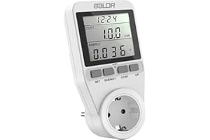 DIKER Licznik energii elektrycznej do gniazdka elektrycznego, miernik kosztów energii, miernik zużycia energii, licznik zasilania, zabezpieczenie przed przeciążeniem, przechowuje dane w przypadku awarii