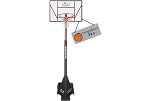 HUDORA Soporte de Baloncesto Competition Pro - Aro de baloncesto ajustable en altura con soporte y ruedas para niños / adolescentes y adultos - Canasta de baloncesto al aire libre