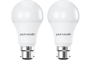 paul russells LED GLS - Dimmable Bayonet Light, 14W 1521 Lumens B22 A70 LED Bulbs, 100w Equivalent, 2700K Warm White, Dimmer Standard BC Energy Saving Ceiling Lightbulbs, 2 Pack