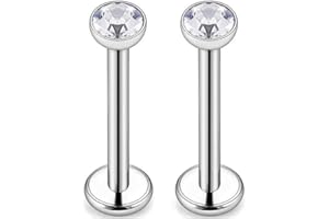 CIZME G23 Perno Labial de Titanio 1,2mm Barras Labret con cartílago de Cristal Helix Tragus Monroe Piercing Bar 6/8/10mm