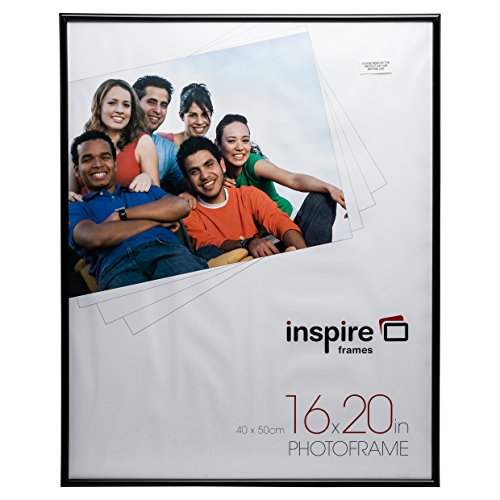 Inspire for Business Backloader BLR1620BKP - Marco de Fotos con Certificado de Carga Trasera (40 x 50 cm, 10 mm de Ancho, protección Plexi Frontal anticristal), Color Negro