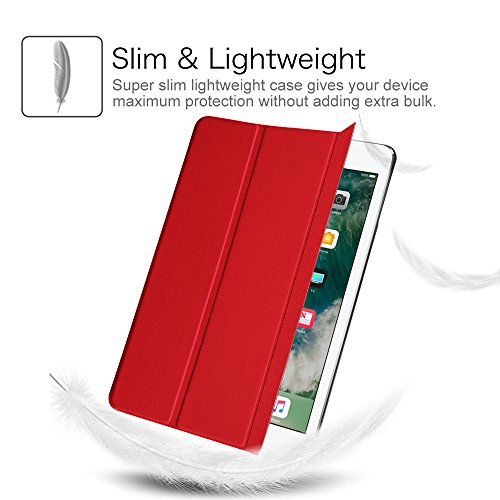 Fintie iPad 9.7 Zoll 2017 Hülle – Ultra Schlank Superleicht Ständer Smart Shell Case Cover Schutzhülle Tasche mit Auto Schlaf / Wach Funktion für Apple iPad 2017 Neue Modell, Rot - 2