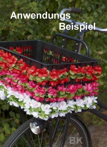 Blumengirlande fuchsia ~ ca. 130 cm ~ zum verschönern Ihres Fahrrades z.B. für Fahrradkorb , Lenker oder Ihrer Wohnung - 2