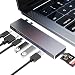 Produktbild USB C Hub,Typ C Hub, 8 in 1 Aluminiumadapter mit 3,4-K-Thunderbolt-HDMI-Anschluss,USB C-Stromversorgung,3 USB 3.0-Anschlüsse,TF/SD-Kartenleser für MacBook Pro 2016/2017/2018 MacBook Air 2018 (Grey)