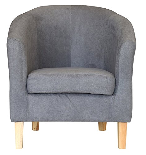 OFFICE DELUXE LINEN TUB CHAIR ARMCHAIR DINING LIVING ROOM OFFICE RECEPTION (GREY)