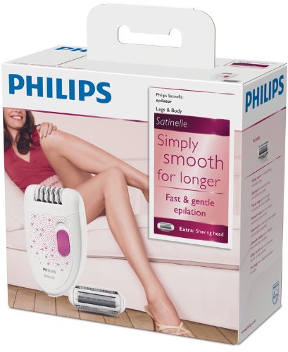 Philips Satinelle Epilierer Inklusive Ladyshaveaufsatz HP6419/02, Weiß - 5