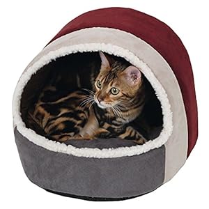 Kerbl, Accogliente Cuccia a Igloo Scamosciata Amelie, 35 cm x 33 cm x 32 cm, Bordeaux e Antracite Kerbl, Accogliente Cuccia a Igloo Scamosciata Amelie, 35 cm x 33 cm x 32 cm, Bordeaux e Antracite