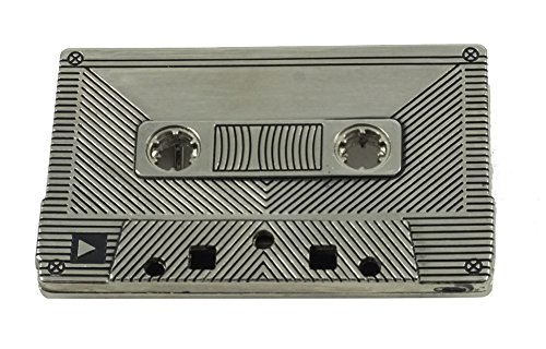 Preisvergleich Produktbild 80's Gürtelschnalle Silber Kassette