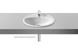 ROCA Vasque à encastrer ALOA 56x47,5cm, avec trop-plein, trou percé pour robinetterie, blanc Réf A327865000