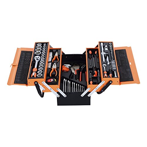 Homcom 85-tlg. Werkzeug Set Satz Steckschlüssel Kasten Kfz Werkzeugkoffer Knarrenkasten - 3