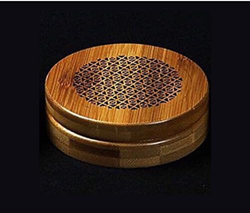 Beautiful Manual Bamboo Incense Box Restroom Hotel Aroma Stove Hollow Coil Box Send Fire-resistant Cotton-B