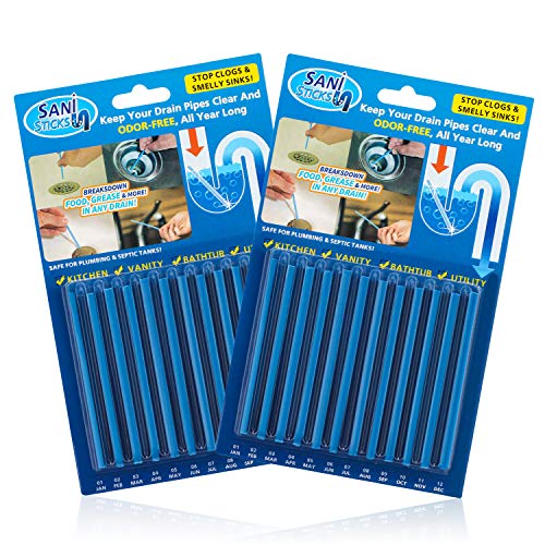 Preisvergleich Produktbild Sani Sticks (24 Stück), Qkurt Enzymreiniger Sani Sticks Reinigungsmittel für Abflussrohre Toilette der Abwasserkanal Küchen-Eitelkeit Badewanne As seen On TV