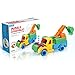 YIXIN Mini Assemble Lorry Truck Build-n-Play Self-assembled Push Forward Van Block Combination Puzzle Toy Truck for 5 Years Old+ Kids (Excavator)