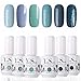 Y&S 8ml Soak Off Gel Nail Polish Ocean Blue Sets UV LED Nail Gel Polish Kit (pack of 6)