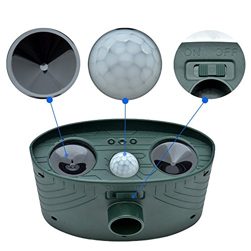 Cozyswan Solar Tiervertreiber Wasserdichte Ultraschall Abwehr Hundeschreck Katzenschreck Marderschreck - 4