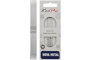 KnitPro Aiguilles à double pointe Nova – Épingles à tricoter à double extrémité 12,5 cm x 2,25 mm, lot de 5, Silver