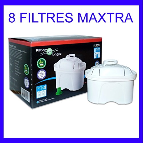 8 x FilterLogic FL402H - Cartouche filtrante compatible BRITA Maxtra pour fill & enjoy Elemaris / Marella / Navelia / Optimax et Bosch - Siemens Tassimo carafe filtrante