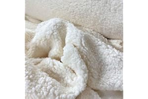 BABYLINE Tejido Borreguito Por Metros, Borreguillo Ancho 1,50 Metros. Costura, Manualidades y Otros. 100% Nacional. (Blanco, 1 Metro)