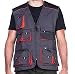 Produktbild Arbeitsweste mit zehn großen Taschen, Montageweste, herren, 280g. Perfekt geeignet für Techniker und Bauarbeiter,Schwarz und Orange, 58