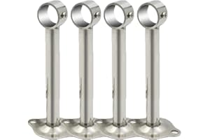 Mdurian 4 Pezzi Staffa di Montaggio a soffitto Inox Supporto Supporto per Tubo Guardaroba Bastone per Tende per Appendere i Vestiti